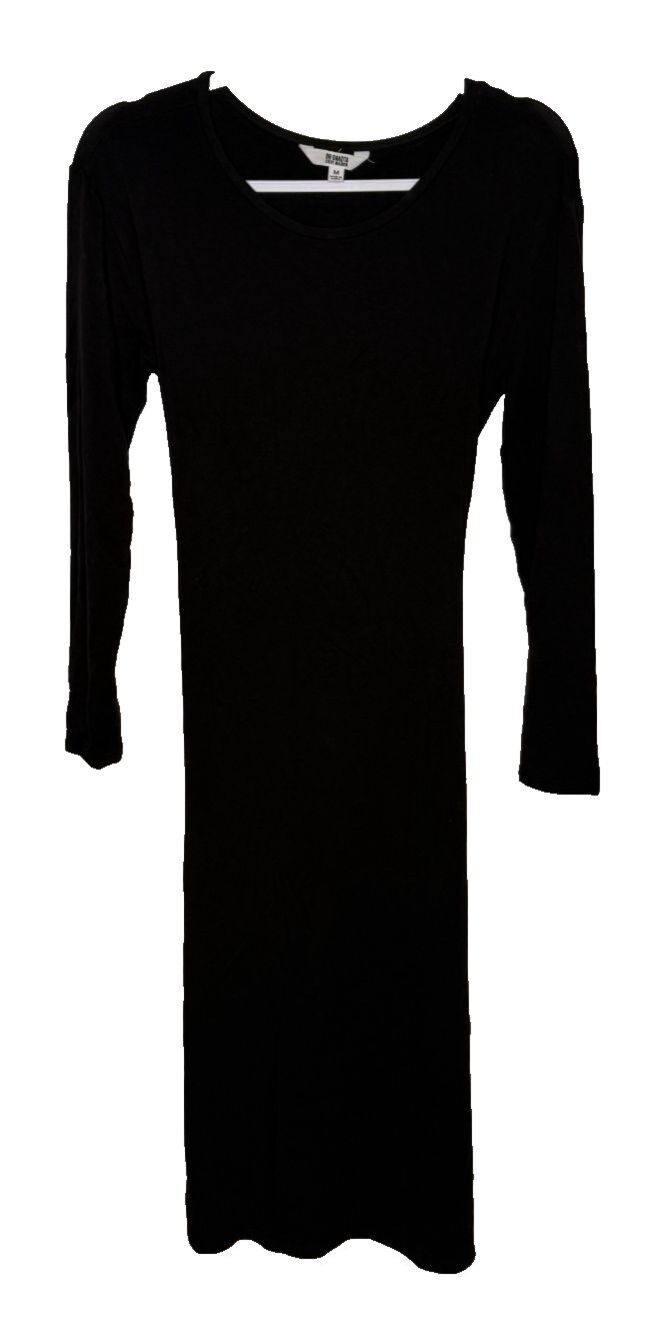Steve Madden BB Dakota Medium Black Long Sleeve Midi Dress Scoop Neckline